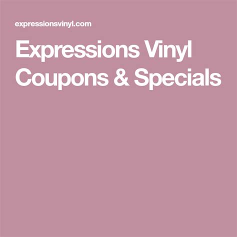 vinyl expressions coupons